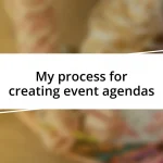 My process for creating event agendas