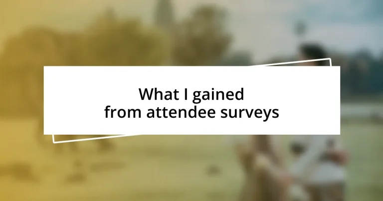 What I gained from attendee surveys