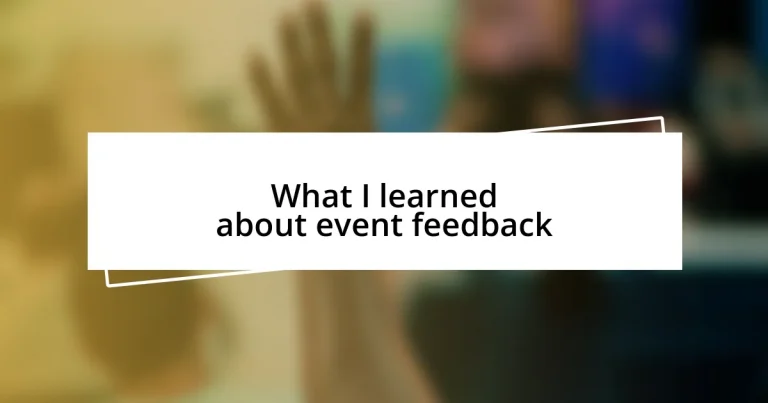 What I learned about event feedback