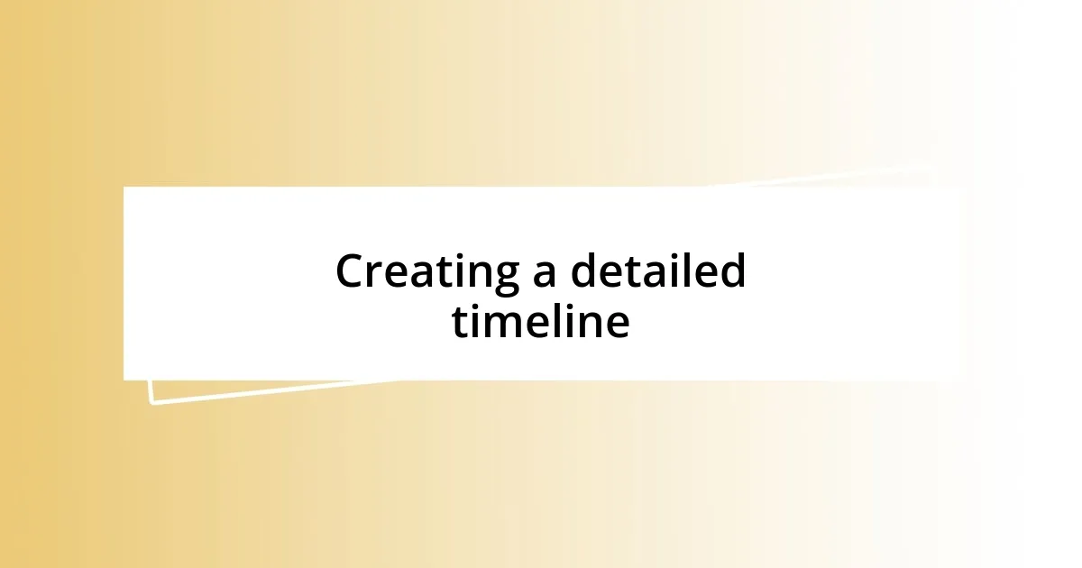 Creating a detailed timeline