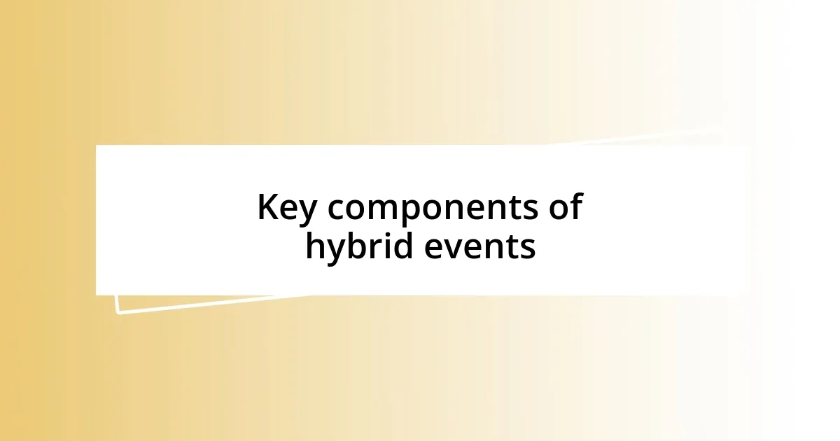 Key components of hybrid events