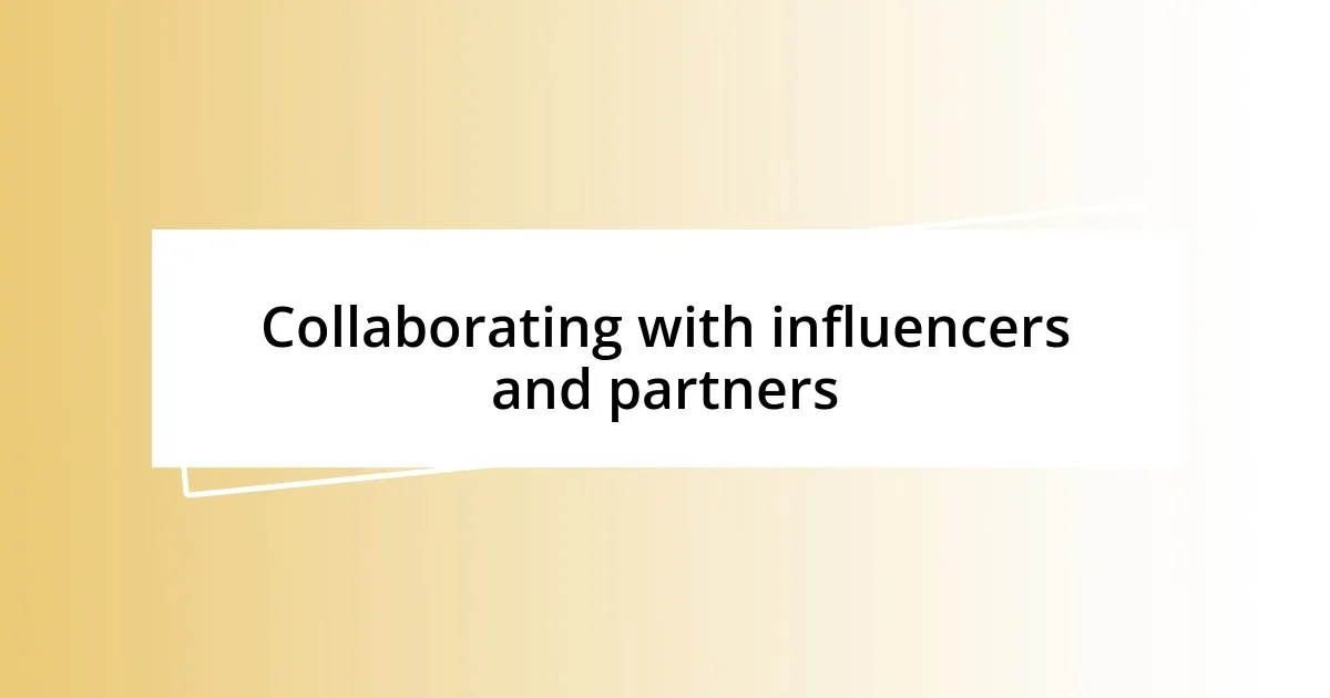 Collaborating with influencers and partners